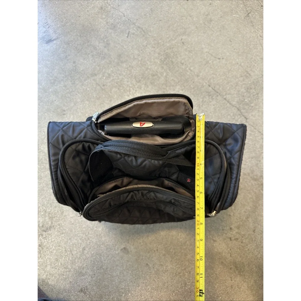 Athalon Rolling Bag Black Multi-Pocket/Zip Weekender Travel Extendable Handle